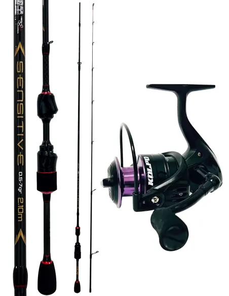 Kolpo combo spinning fishing with 198 cm carbon rod and reel
