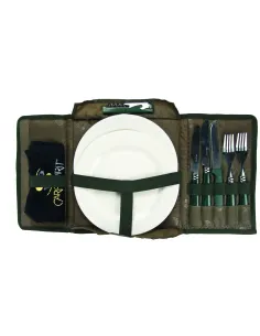 Carp Spirit Camping Set Plates Forks Knives Spoons Fishing Cutlery Camping Set Camping Accessories Carp Spirit