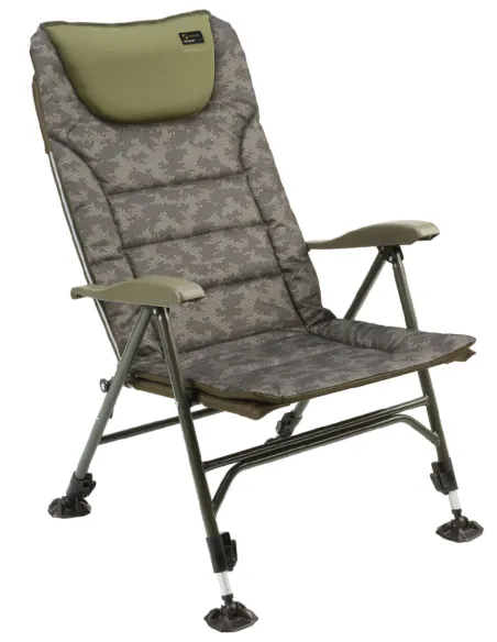Carp Spirit Sedia con gambe regolabili camu da Pesca Magnum Hi Back Chair Camo Lettini e sedie Carpfishing Carp Spirit