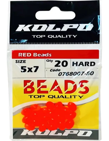 Kolpo Oval Beads Hard colore Rosso 20pz - fishing tackle