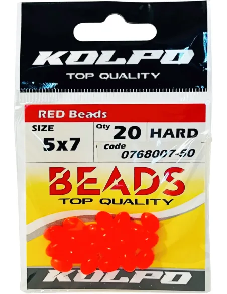 Kolpo Oval Beads Hard colore Rosso 20pz - fishing tackle