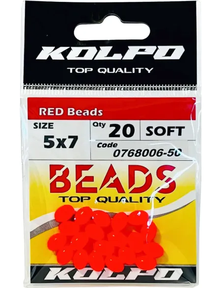 Kolpo Oval Beads soft colore Rosso 20pz-Pescaloccasione
