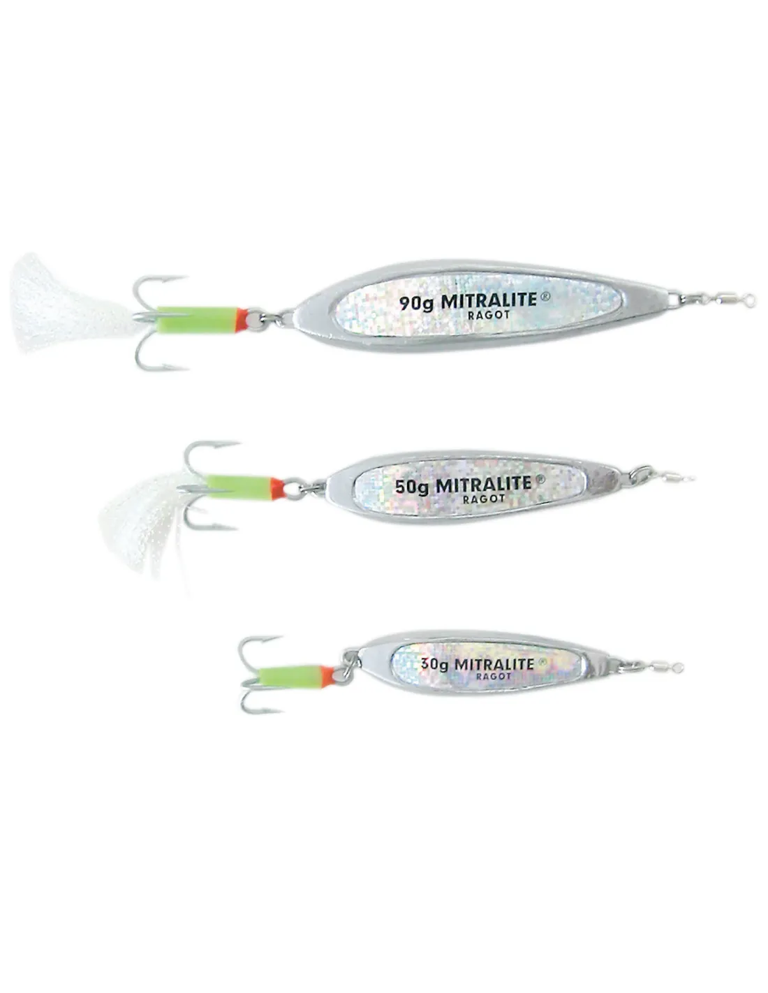 Leurre Ragot Jig Mitraspoon 7cm 35g Argenté - Pour Pêche Sportive En Mer - Référence RG2494035