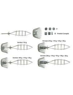 Ragot Totanara Squid Jig Cage (Adjustable Weight) 264.4 Gr Fishing Artificial Squid and Pulp Ragot