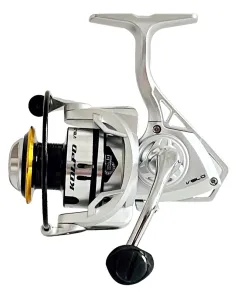 HUIOP Mulinello Da Spinning Mini, 3+1 Cuscinetti, Rapporto 5.0:1, Capacità 2#-80m, Peso 175g, Colore Oro/Rosso, Attrezzatura Pesca Su Ghiaccio