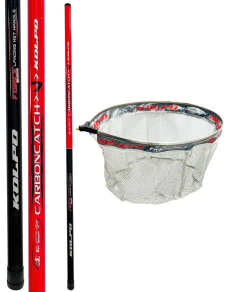 Kolpo 7m carbon fishing landing net + 40x50cm head, total length 7.50m