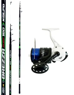 Surfcasting Fishing Kit 170g Carbon Rod Kolpo 6500 Reel with Line