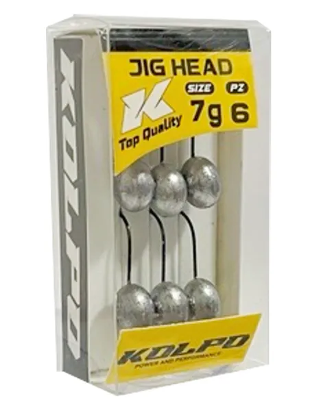 Kolpo Jig Head Spinning Lead Heads – Pack of 6, Weights 2-3-5-7 g