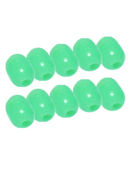 Kolpo Soft Oval Beads Green – Soft Oval Fishing Beads 5 Sizes (10pcs)