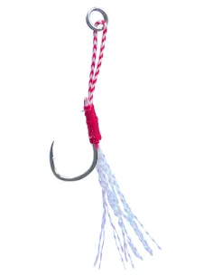 Kolpo Assist Hooks – Jigging and Spinning Hooks with Feathers and Scent (3pcs, Super Cut Chemical Sharpening) 2