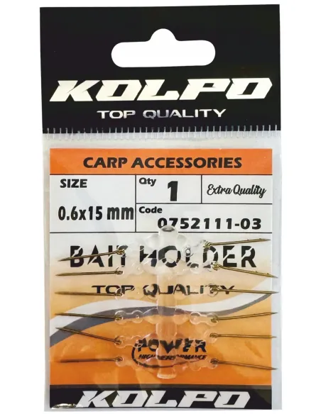 Kolpo needles for pellet and boilie baiting with hole, 3 sizes 7-10-15 mm, natural and reliable baiting
