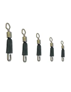 Kolpo Quick Change Swivel with snap hook and rubber cap for surfcasting, 5 sizes, 5 pcs