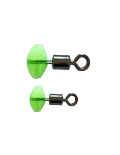 Kolpo Connector Green rolling swivel with green oval bead for terminal-line connection, 2 sizes, 10 pcs