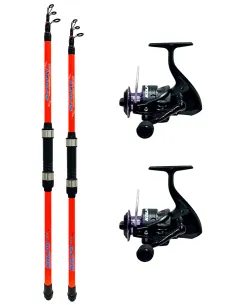 Kolpo Complete Fishing Combo – 2 Rods and 2 Reels for Bottom Fishing, Spinning, and Boat Fishing