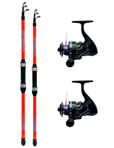 Kolpo Complete Fishing Combo – 2 Rods and 2 Reels for Bottom Fishing, Spinning, and Boat Fishing