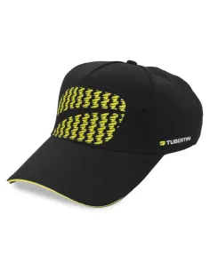 Tubertini Logo Cap Black – Black Technical Hat with Visor and Adjustable Neck Strap for Sport Fishing