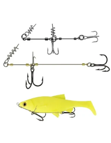 Kolpo Rubber Lure Mount – Stainless Steel, Non-Slip, Double Treble Hook for Pike