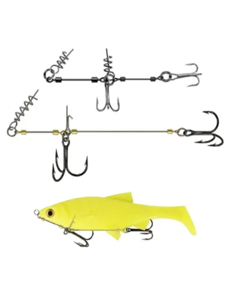 Kolpo Rubber Lure Mount – Stainless Steel, Non-Slip, Double Treble Hook for Pike