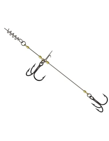 Kolpo Rubber Lure Mount – Stainless Steel, Non-Slip, Double Treble Hook for Pike