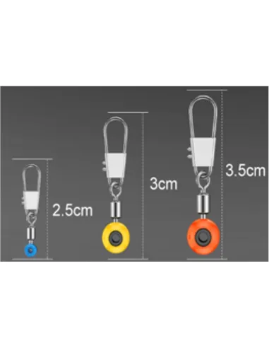 Olpo Rolling Swivel with Snap and Bead – Set of 100, Sizes S/M/L for Sliding Fishing