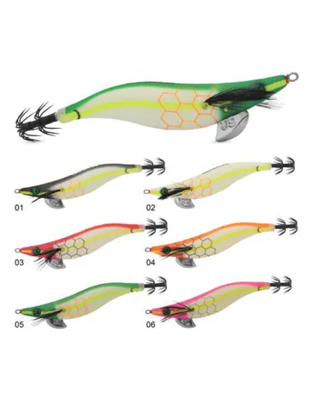 Seika Luna Verde EGI Ultra Shallow 3.5 – Egi Glow UV Slow Sink con Ami T-Layer per Cefalopodi