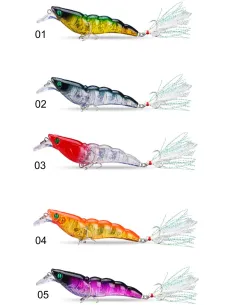 Kolpo JumpingShrimp 10.5 cm 13.5 g – Artificial Shrimp with Double Treble Hook and Feather for Sea Fishing 2