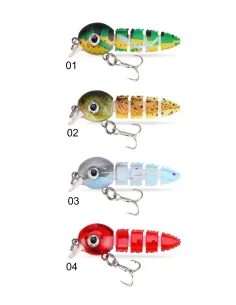 Kolpo Tadpoles 5.5 cm 4 g – Artificiale Snodato a Girino con Coda Vibrante per Lago e Fiume Esche Artificiali Minnow Kolpo 2