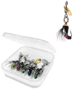 Kolpo Set of 5 Sinking Flies with Rotating Blade – Super Realistic on 10x15 mm Hook
