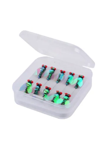 Kolpo Set of 10 Natural Red Eye Flies – Super Realistic Sinking Artificial Flies for Fly Fishing
