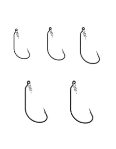Kolpo Offset Hook with Screw – Black Nickel Super Sharp for Rubbers, Pack of 3 Hooks