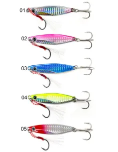 Sardine Kolpo Jig 17gr – Treble Hook and Assist Hook with Tinsel, High Visibility Holographic Colors 2