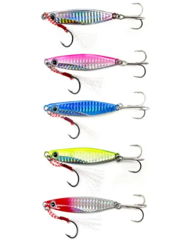 Sardine Kolpo Jig 17gr – Treble Hook and Assist Hook with Tinsel, High Visibility Holographic Colors