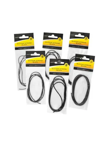 Tubertini Silicone Strong Black – Extra Strong Silicone Tubes for Floats and Leaders 1m