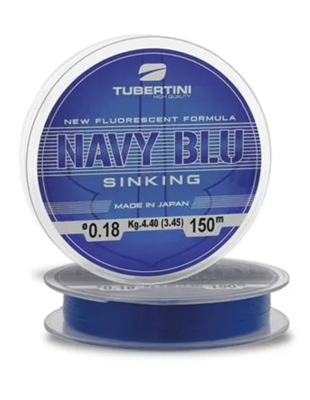 Tubertini Navy Blu 150 – Fluorescent, Sinking, High Knot Strength English Fishing Monofilament