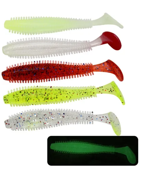 KOLPO Soft Lure 6 cm 1 g – Vibrating Spinning Bait, 5 Colors, High Attraction, 1 pc