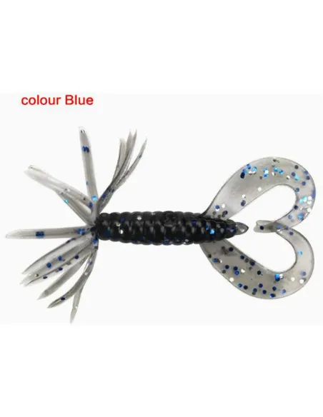 Kolpo Soft Worm Sickles 7 cm 1.8 g – Double Tail and Umbrella, 5 pcs, 5 Colors, High Attractiveness