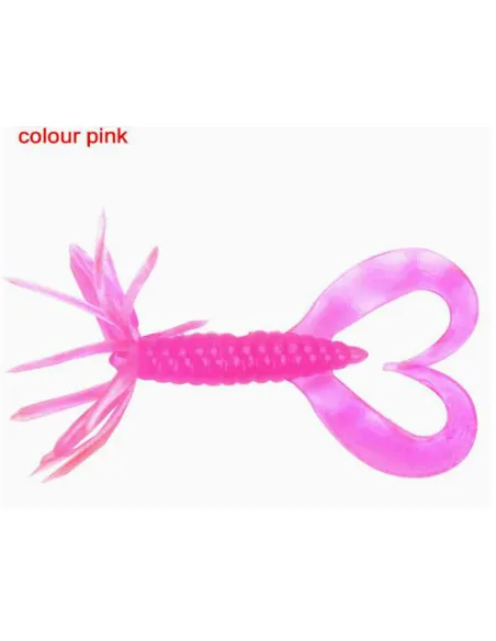 Kolpo Soft Worm Sickles 7 cm 1.8 g – Double Tail and Umbrella, 5 pcs, 5 Colors, High Attractiveness