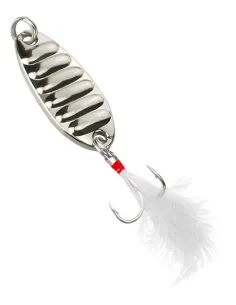 Kolpo Silver Spoon with Treble Hook and Feather – Spinning Undulating Bait 1 pc, 7 Weights Available