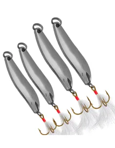 Kolpo Ondulate Silver – Spinning and coastal trolling lures with treble hook and feather, 5-18 g, 1 pc