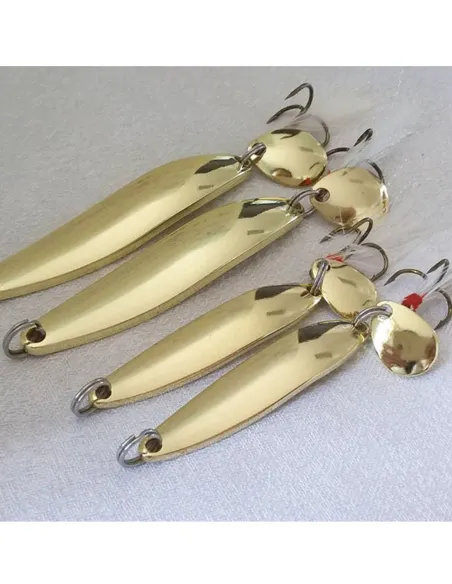 Kolpo Ondulante Gold with Paletta and Treble Hook – Spoon Spinning Sea 5-13 g