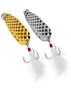 Kolpo Diamante Spoon Ondulante Spinning e Traina – Silver/Gold – 7/10/15 g