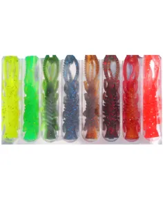Kolpo Set of 8 Soft Lures 6.5cm 2g – Soft Spinning Bait for Black Bass and Predators, Assorted Colors