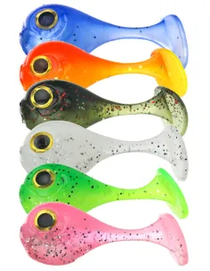 Kolpo Girino 4cm 3pcs – Soft Bait for Trout, Retrieving and Spinning, 6 Colors, Realistic 3D Eyes