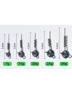 Kolpo Jig Head for Soft Worm with Spiral 7-15-20-25-30g Jig Head Spinning Sea and Lake 2pcs