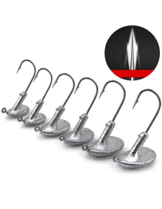 Kolpo Soft Worm Jig Head 2pcs – 3.5/5/7/10/14g for Sea and Freshwater Spinning