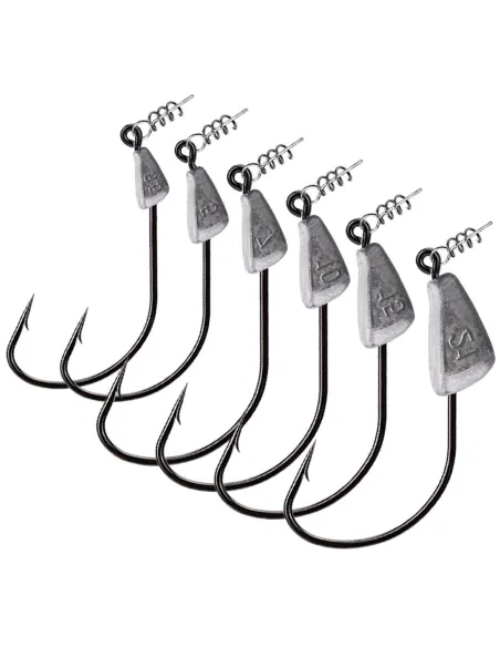 Kolpo Anti-Tangling Jig Head with Spiral 3.5-5-7-10-15-21g for Soft Worms 2pcs Spinning Sea/Lake