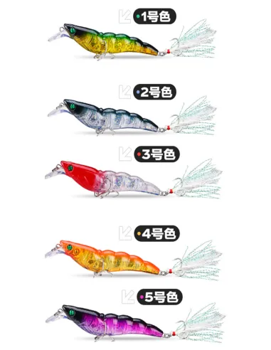 Kolpo Artificial Shrimp 10.5 cm 13.5 g – Spinning Lure with Double Treble Hook for Freshwater and Seawater