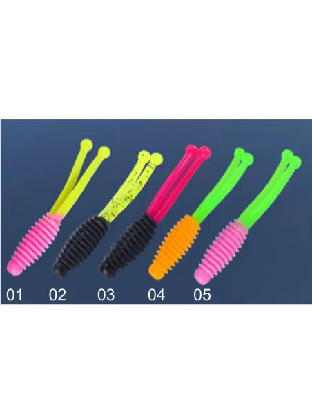 Kolpo Soft Lure Trout 5 cm 1.2 g – 5 pcs Silicone Tremarella Baits with Double Tail for Freshwater