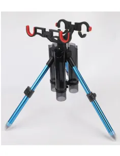 Kolpo Molo Tripod with 2 Rod Rests and 3 Rod Holders – Multipurpose Professional Fishing Support | Blue and Gray