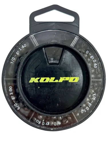 Kolpo Mascot Round with Super Calibrated Split Shot – 5 Weights of Fishing Line Lead
